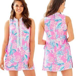 NWT Lilly Pulitzer Jonna Romper Prosecco Pink Blue Tropical Print Size 00